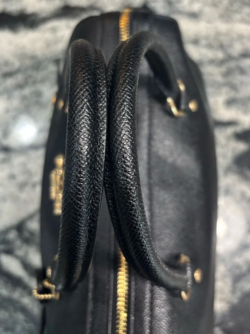 Coach Medium Rowan Black Leather Satchel with Gold-Hardware and Crossbody strap